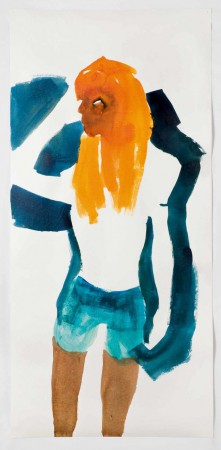 "Löwenkopf", Tusche auf Papier, 160 x 75 cm, 2012