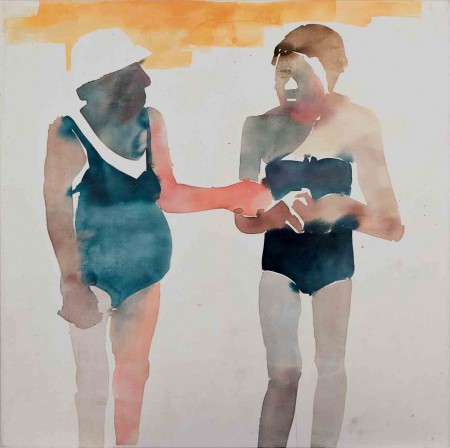 "Gespräch", Tusche auf Leinwand, 140 x 140 cm, 2012