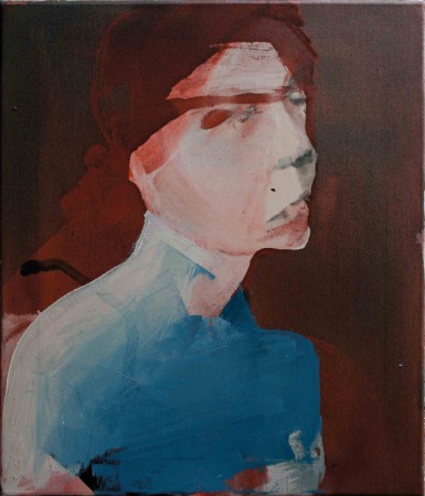 "deep and dark", Ölfarbe  und Tusche auf Leinwand, 50 x 42 cm, 2014