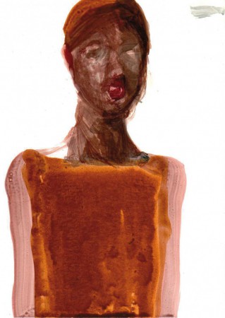 "Mädchen", Tusche auf Karton, 25,5 x 18 cm, 2014