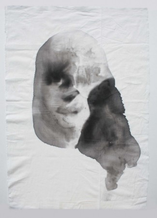 o. T., Tusche auf Stoff, 81 x 58 cm, 2014
