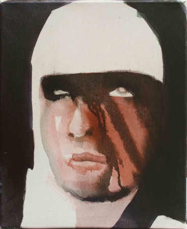 o. T., Tusche auf Leinwand, 40 x 33 cm, 2014