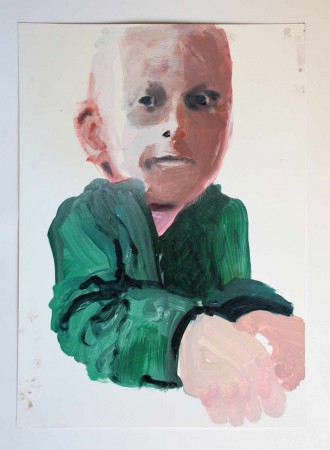 "Junge", Acryl und Sprayfarbe auf Karton, 50 x 30 cm, 2013