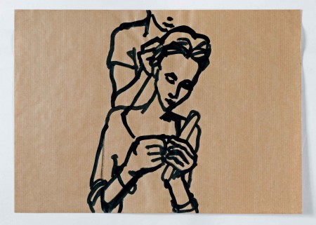 "während dessen", Tusche auf Papier, 42 x 59, 2013
